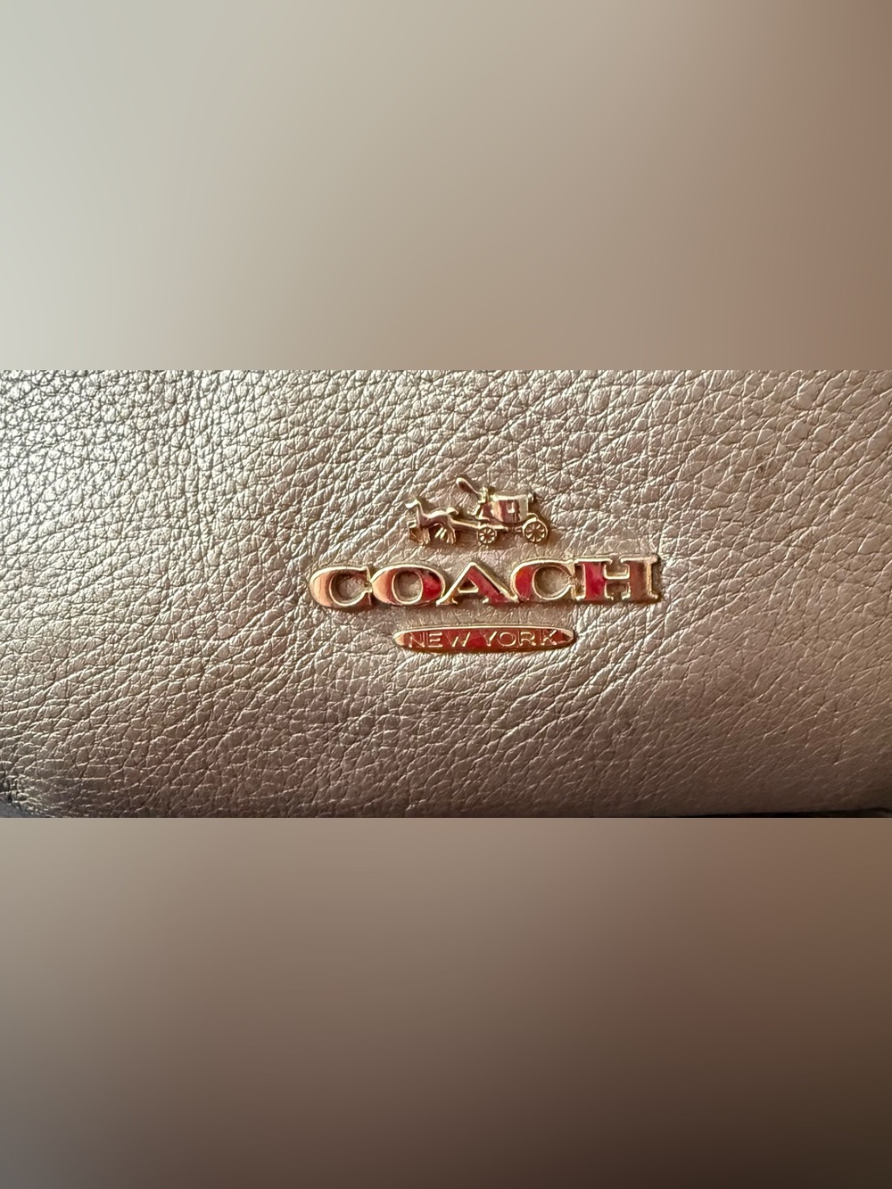 COACH Taupe Leather Shoulder Bag - Classic Women's Tote - Picture 4 of 7
